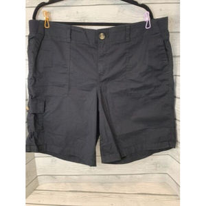 Sonoma Women’s Shorts Pull On Elastic Waist Size 16W Black Bermuda Cargo Pocket